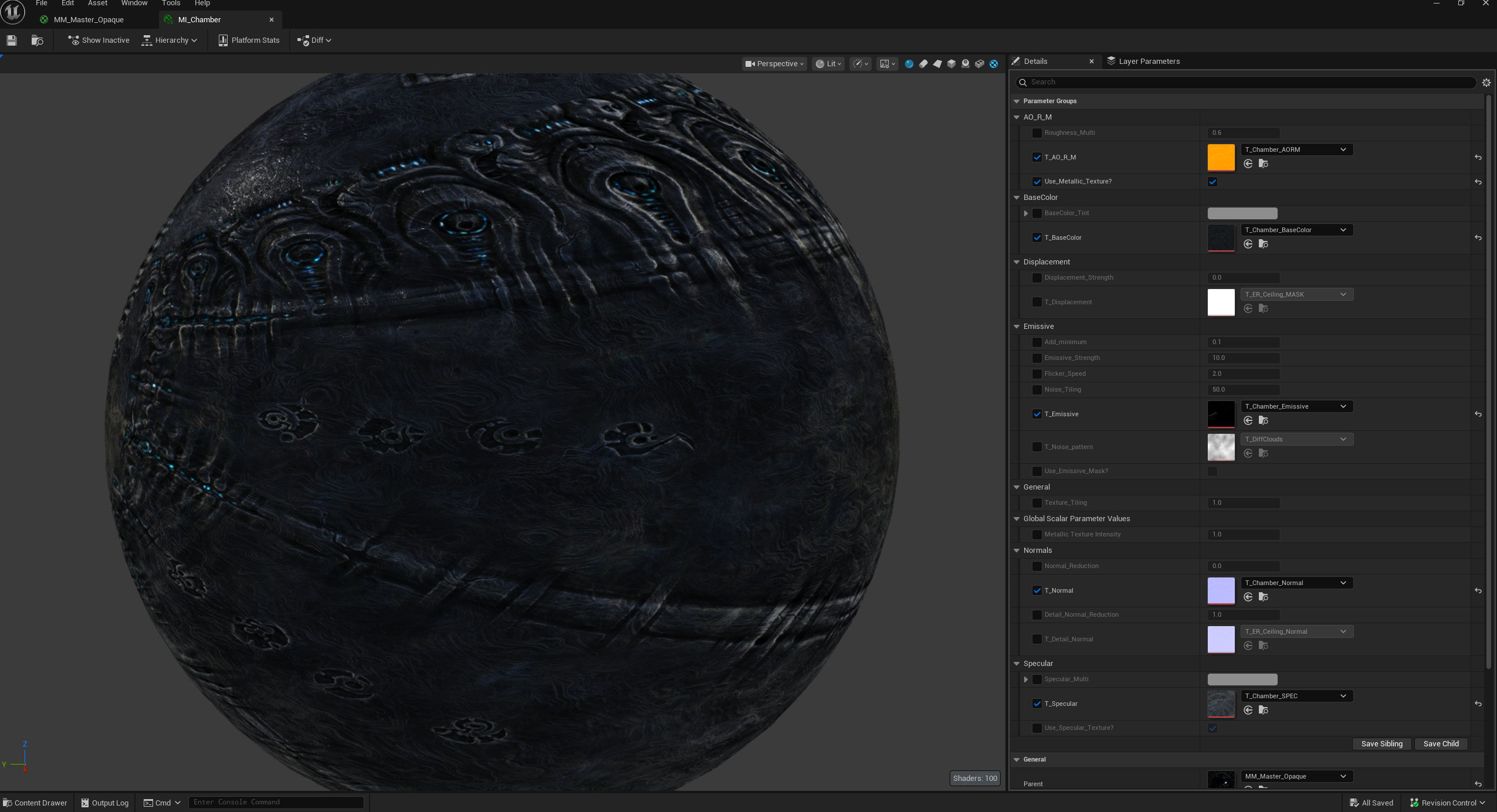 Material instance parameter groups